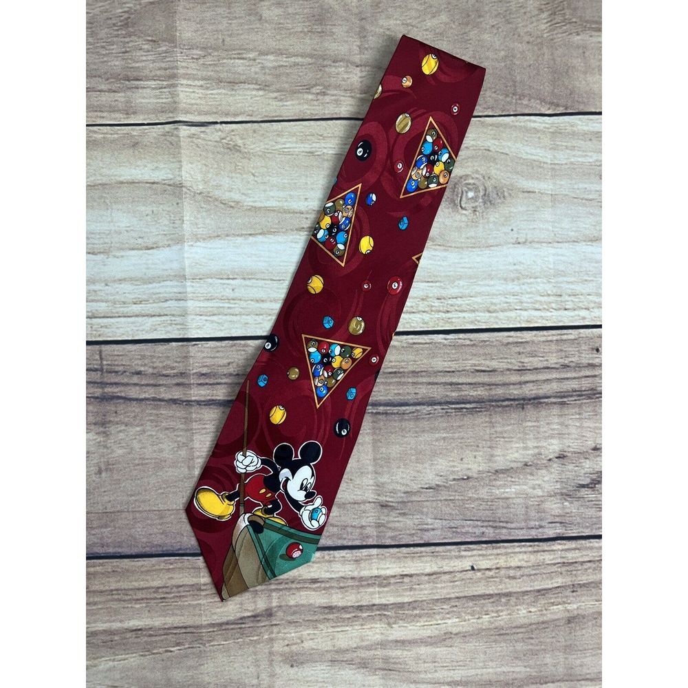 Mickey Unlimited 100% Silk Mickey Pool Hall Design Men's Neck Tie
